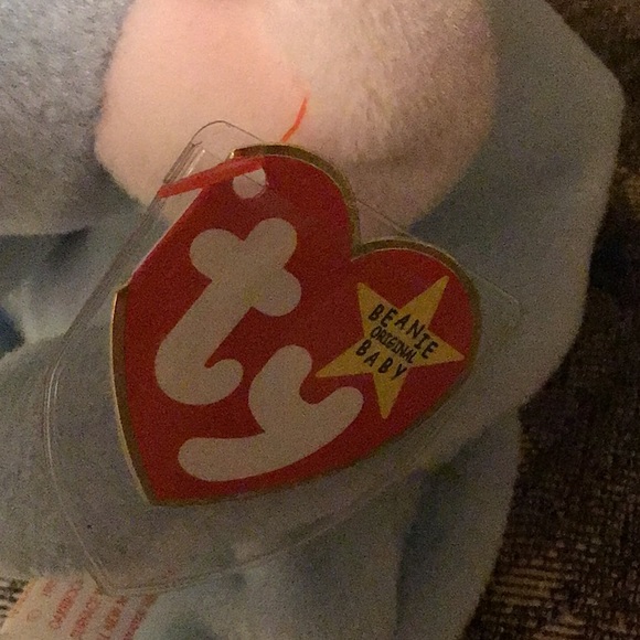 TY Beanie babies elephant Peanut blue pink NWT great for stacking stuffe… - Picture 4 of 8